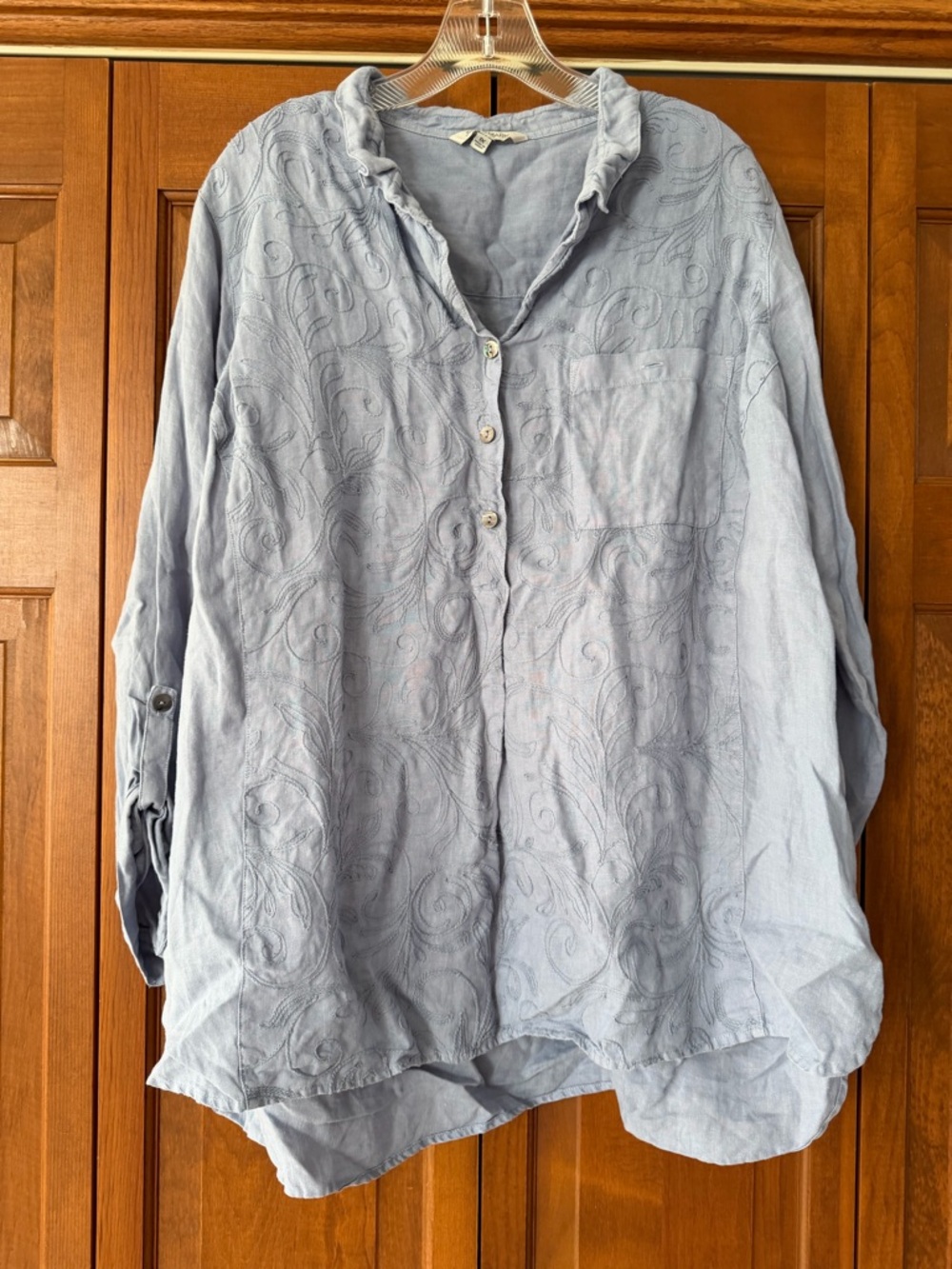 John Mark Light Blue Embroidered Shirt - Picture 8 of 8